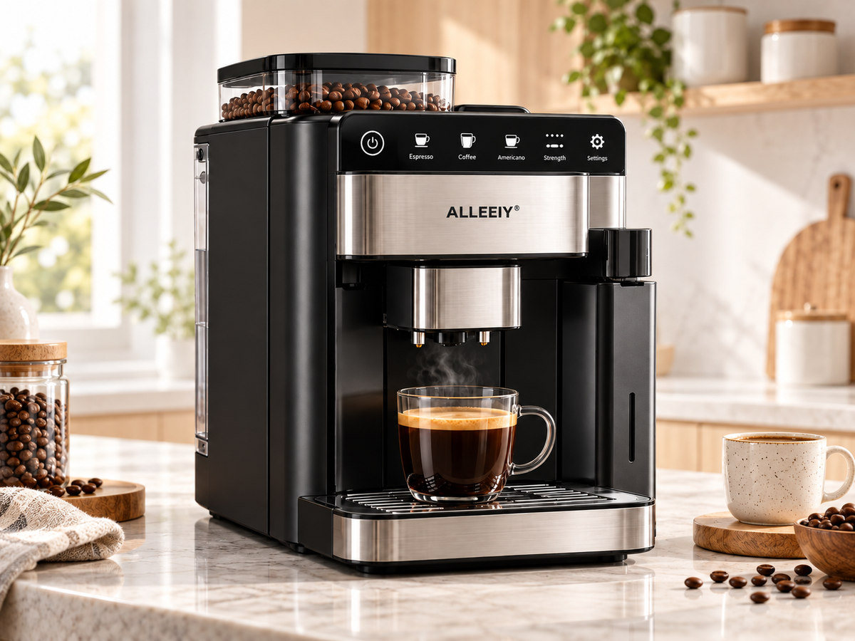 ALLEEIY® BrewMaster One Smart Coffee Maker – One-Touch Fresh Brewing, Adjustable Strength, Removable Brew Head, Quiet Energy-Saving Operation & Easy-Clean Design for Home and Office ☕