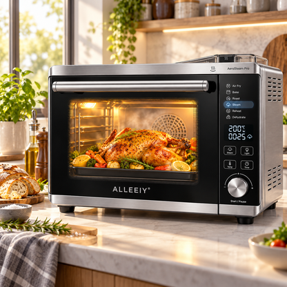 ALLEEIY® AeroSteam Pro Smart Multi-Function Oven – 360° Hot Air Circulation, Precision Temperature Control, Steam Baking, Easy-Clean Interior & All-in-One Home Cooking 🍳