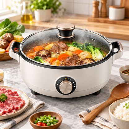 ALLEEIY® HeatNest Pro Multi-Function Electric Hot Pot – Smart Constant Temperature Control, Adjustable Power, Non-Stick One-Pot Cooker for Frying, Stir-Frying, Boiling & Stewing 🍲