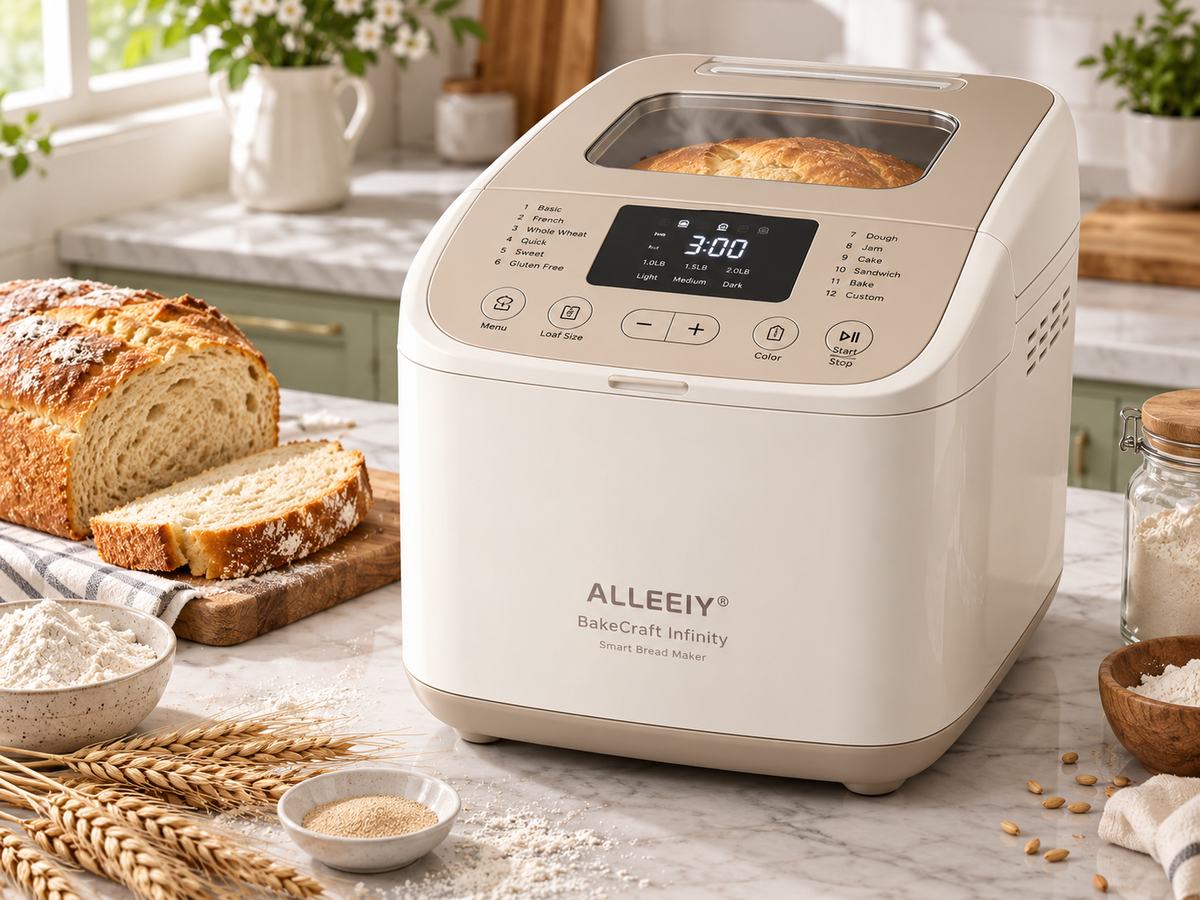 🍞 ALLEEIY® BakeCraft Infinity Smart Bread Maker – Automatic Knead, Ferment & Bake System, Precision Temperature Control, Quiet Energy-Saving Design & Easy-Clean Multi-Function Maker for Bread, Cake, Yogurt and Jam ✨
