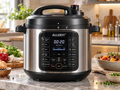 ALLEEIY® TurboPress Elite Smart Pressure Cooker – One-Touch Steam Release, Adjustable Pressure Control, Non-Stick Inner Pot, Anti-Scald Safety & Fast Multi-Function Cooking for Frying, Stewing and Everyday Meals 🍲