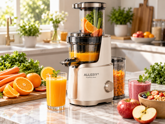 🥤 ALLEEIY® PurePress Nova Slow Masticating Juicer – Quiet Low-Speed Extraction, Automatic Pulp Separation, Smooth Residue-Reduced Juicing & Multi-Function Fruit and Vegetable Drink Maker 🍃✨