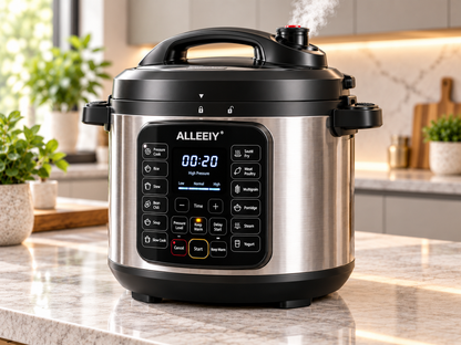 ALLEEIY® TurboPress Elite Smart Pressure Cooker – One-Touch Steam Release, Adjustable Pressure Control, Non-Stick Inner Pot, Anti-Scald Safety & Fast Multi-Function Cooking for Frying, Stewing and Everyday Meals 🍲