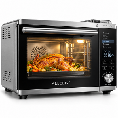 ALLEEIY® AeroSteam Pro Smart Multi-Function Oven – 360° Hot Air Circulation, Precision Temperature Control, Steam Baking, Easy-Clean Interior & All-in-One Home Cooking 🍳