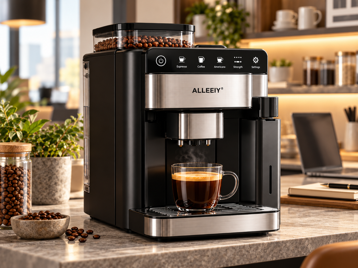 ALLEEIY® BrewMaster One Smart Coffee Maker – One-Touch Fresh Brewing, Adjustable Strength, Removable Brew Head, Quiet Energy-Saving Operation & Easy-Clean Design for Home and Office ☕