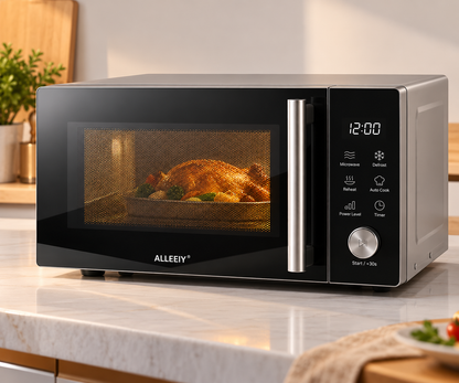ALLEEIY® OmniWave Pro Smart Microwave Oven – 360° Even Heating, Adjustable Power Levels, One-Touch Quick Start, Quiet Operation & Easy-Clean Interior for Everyday Meals 🥘